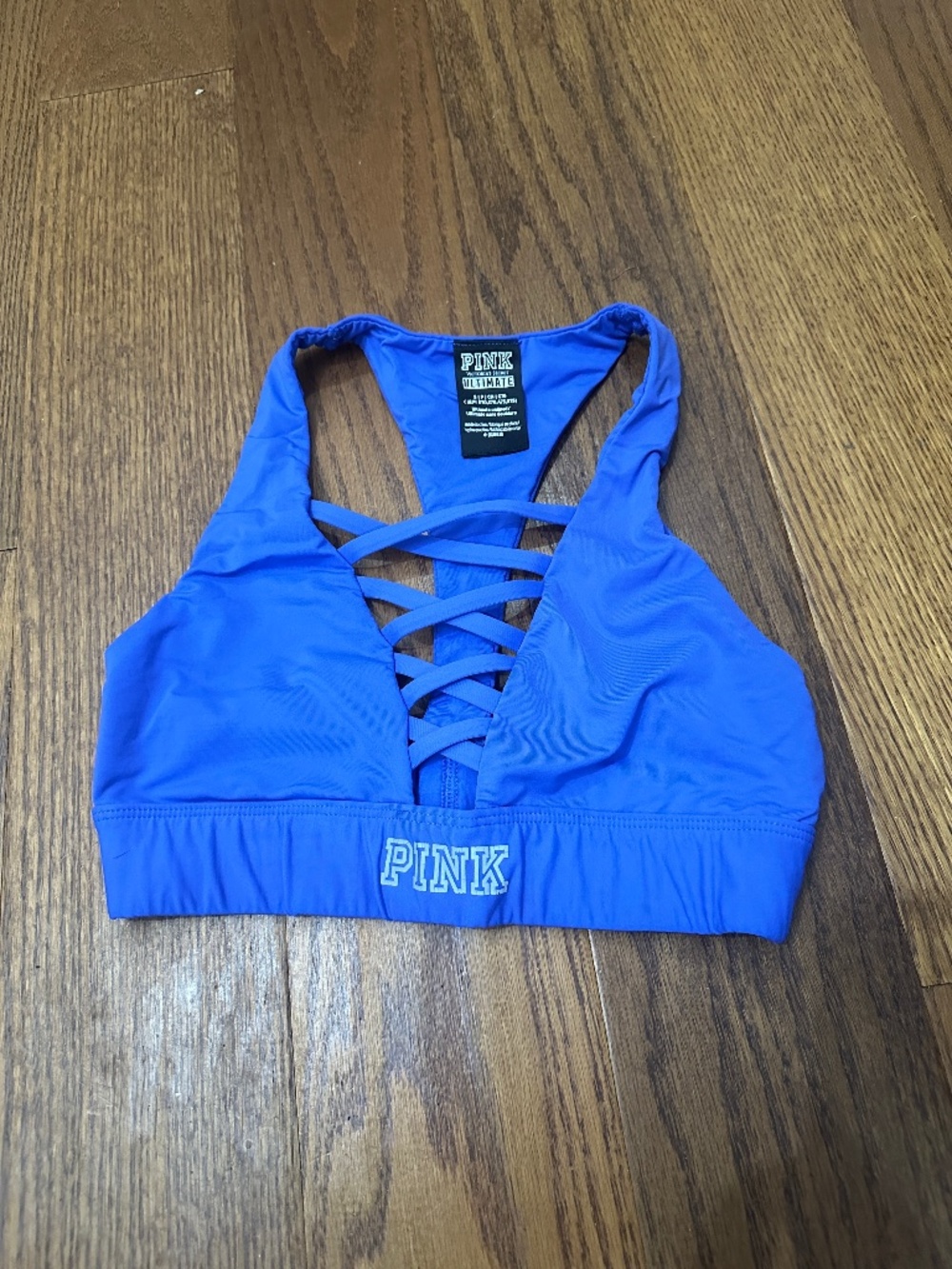 PINK Victoria's Secret Ultimate Workout Sexy Cobalt Blue Sports Bra Women Size S